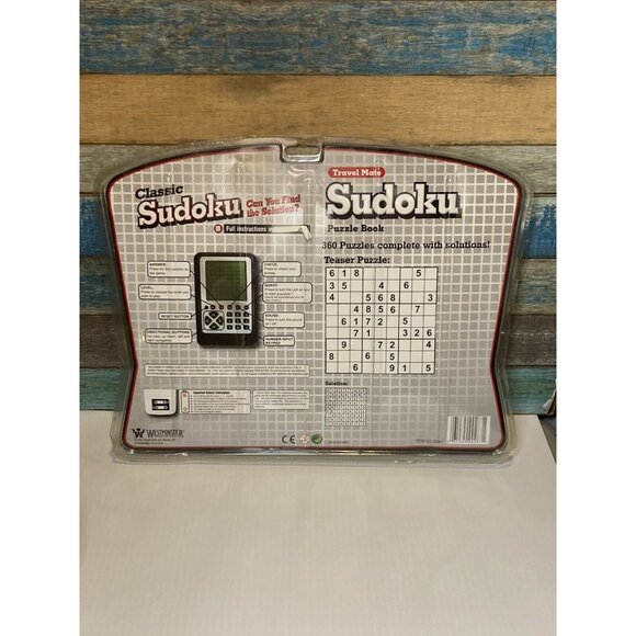 Sudoku Travel Mate Electronic Handheld Game & Puzzle Book New & Sealed - Picture 4 of 6